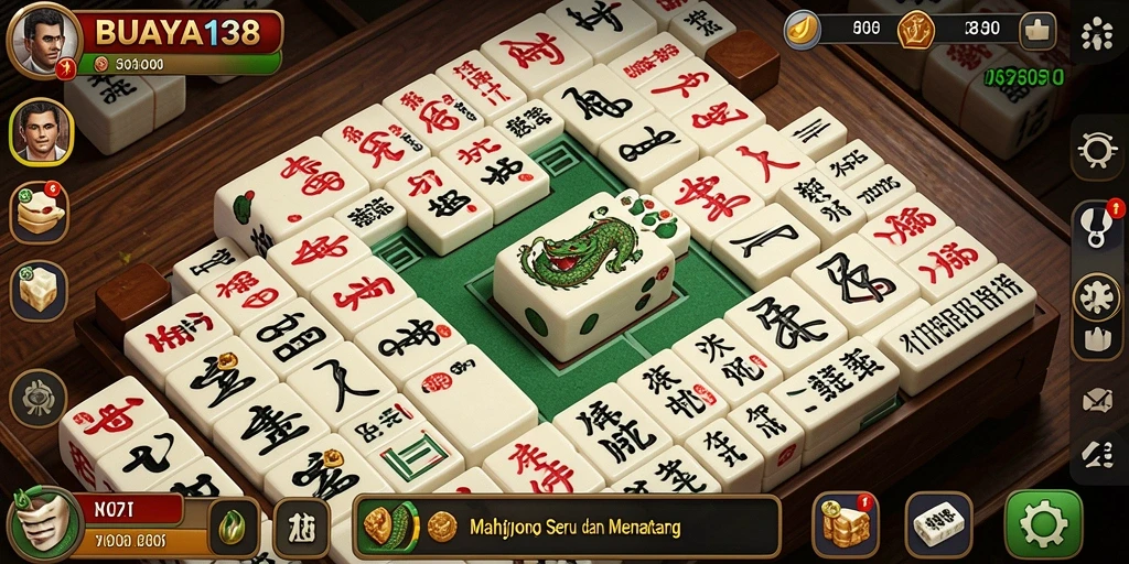 Tampilan menarik dari gameplay Mahjong di BUAYA138.