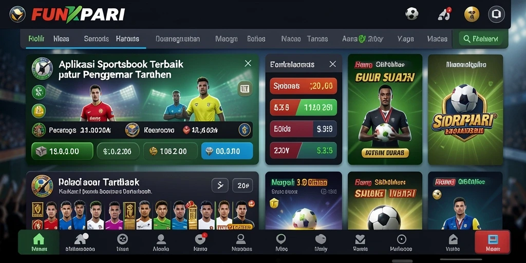 Tampilan menarik dengan gameplay Sportsbook yang seru.