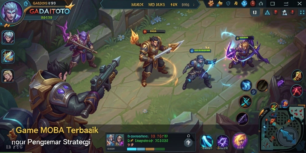 Gameplay seru GADAITOTO dalam pertempuran MOBA.