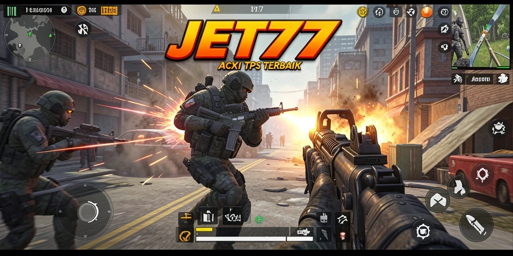 Tampilan utama gameplay JET77 dengan aksi mendebarkan.