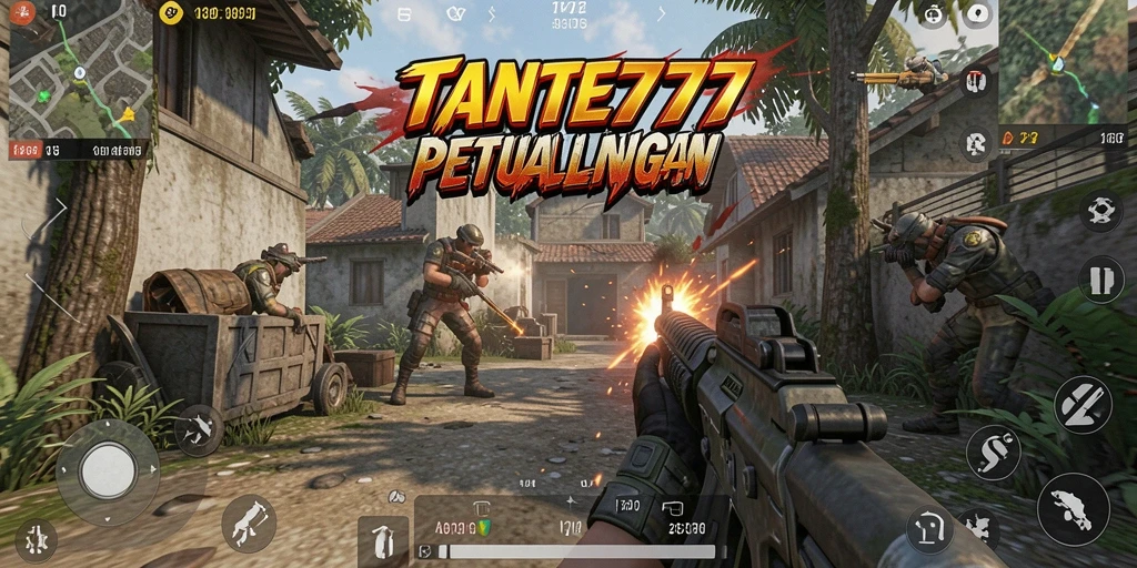Gameplay TANTE777 yang mendebarkan dan penuh aksi di medan perang.
